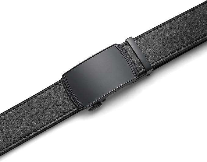 Founders & C Ratchet Belts for Men-Black/Brown Belt Leather 1 3/8" for Casual Dress-Micro Adjustable Belt