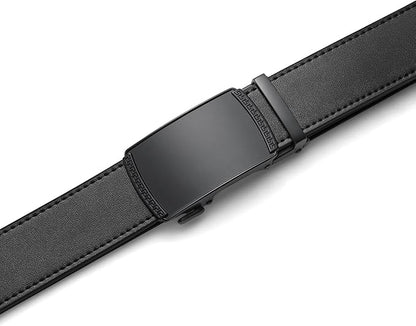 Founders & C Ratchet Belts for Men-Black/Brown Belt Leather 1 3/8" for Casual Dress-Micro Adjustable Belt