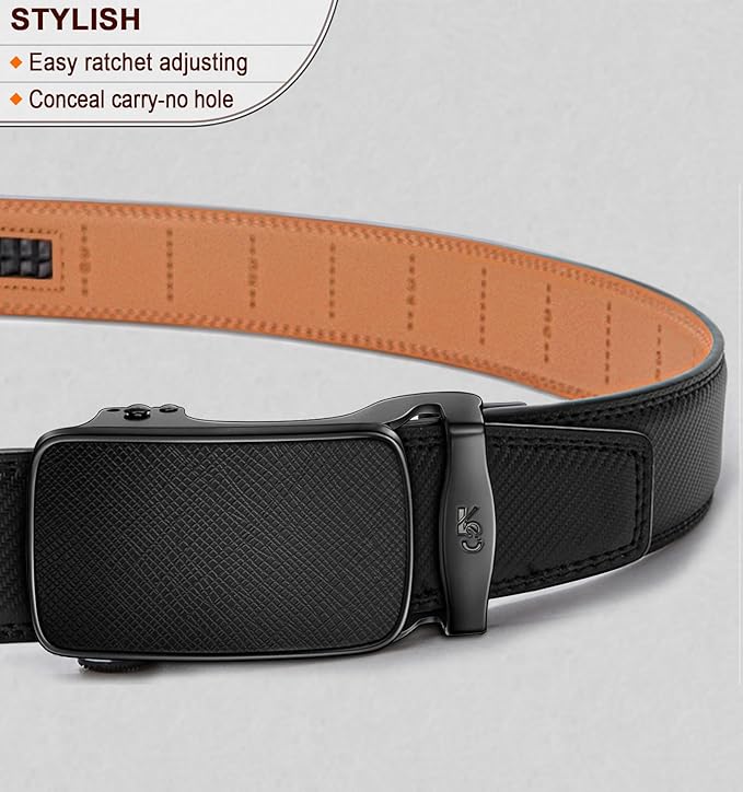 BULLIANT Men's Ratchet Belt Nontrimmable-Click Belt Adjustable for Men Gift Lightweight 1 3/8"