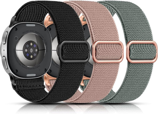 Lerobo Elastic Bands Compatible with Samsung Galaxy Watch 8 7 6 5 4 40mm 44mm/Galaxy Watch 8 Classic 6 4 Classic 43mm 47mm 42mm 46mm/5 Pro Band 45mm/Active 2,3 Pack 20mm Adjustable Nylon Sport Band