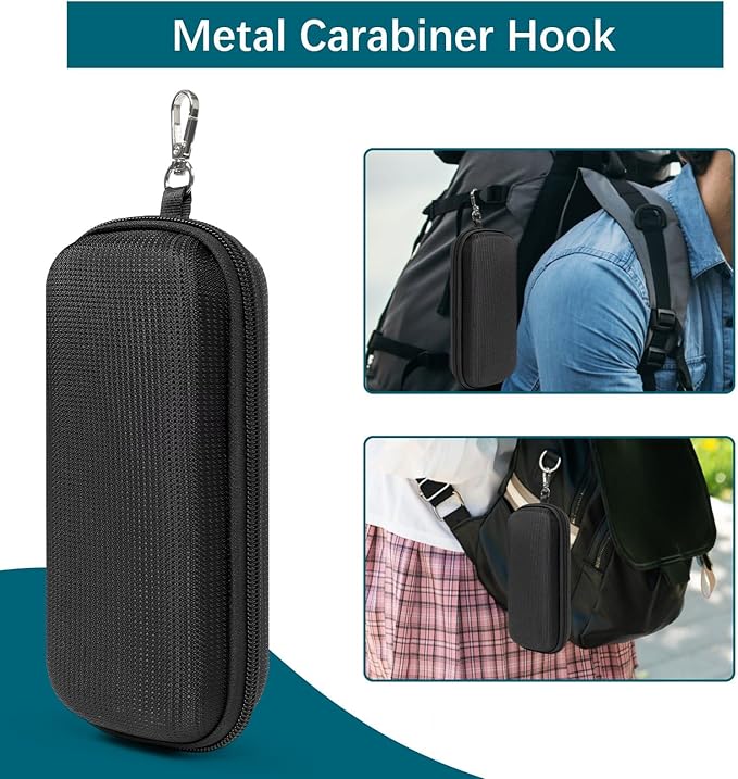 Double Eyeglasses Case Hard Shell Dual Sunglasses Organizer with Zipper Closure Travel Eyewear Storage for Vehicle