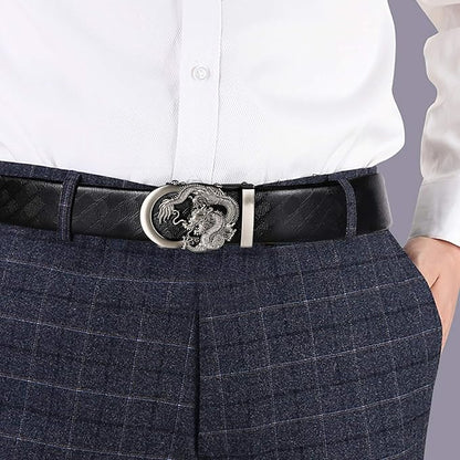 Barry.Wang Mens Belts Leather Ratchet Automatic Buckle Slide Click 1 3/8" Designer Dress Fashion Classic Casual Work Business