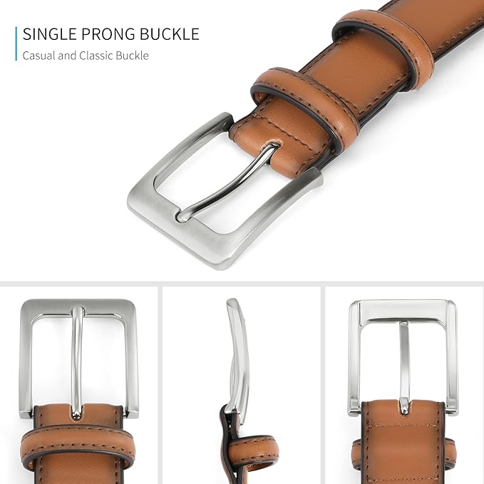SENDEFN Mens Belts Leather Belt for Men 1 1/4" for Casual Jeans Dress Pants with Gift Box