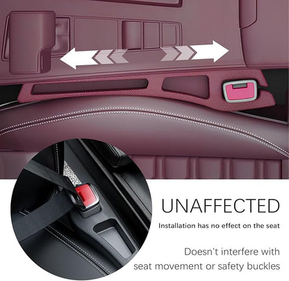 2PCS Car Seat Gap Filler Organizer,2 in 1 Car Gap Filler with Fill and Storage Function for Storing Phones Keys Cards,Universal Multifunctional No Drop Seat Guard for Cars (Red)