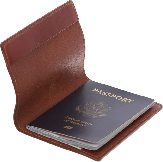 100% Soft Leather Passport Cover - Plain Leather Holder Slim Sleeve Case