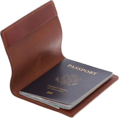 100% Soft Leather Passport Cover - Plain Leather Holder Slim Sleeve Case