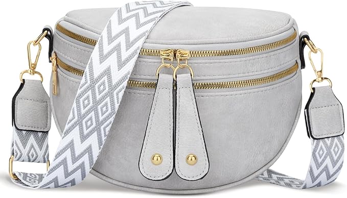 KKXIU Crossbody Sling Bag for Women Trendy Fanny Pack Vegan Leather Chest Bag | Trendy