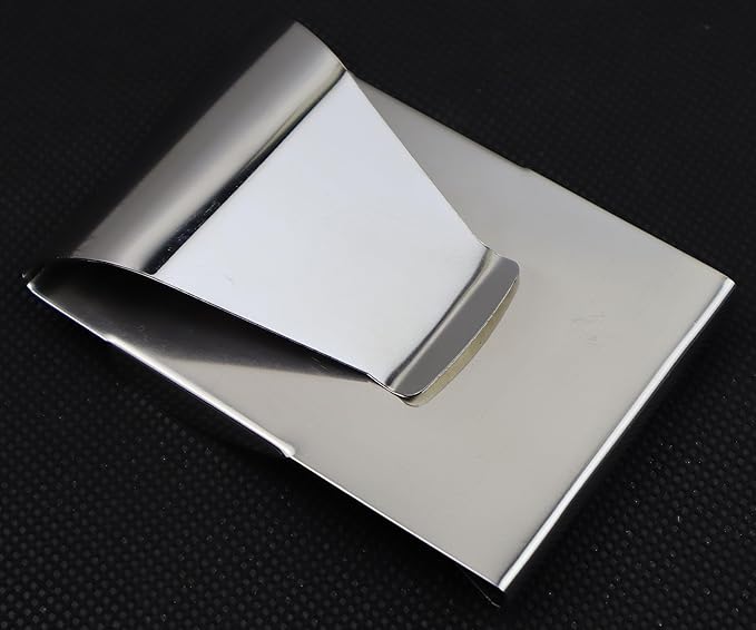 Stainless Steel Slim Clip Double Sided Wallet Money Clip,Credit Card Name Card Holder