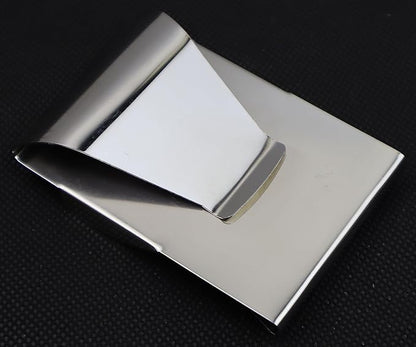 Stainless Steel Slim Clip Double Sided Wallet Money Clip,Credit Card Name Card Holder