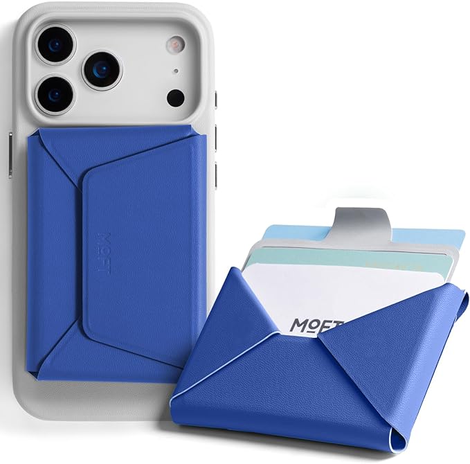MOFT Magsafe Wallet, Slim Magnetic 8 - Card Holder, Snap Field Wallet with Pull to Access Design, RFID Blocking, MOVAS Veagn Leather Minimalist Travel Wallets for Men & Women,Sapphire