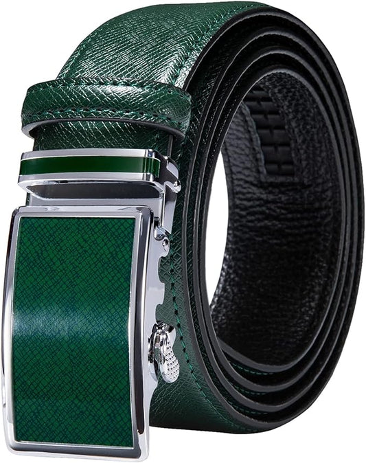 Barry.Wang Mens Belts Leather Ratchet Automatic Buckle Slide Click 1 3/8" Designer Dress Fashion Classic Casual Work Business