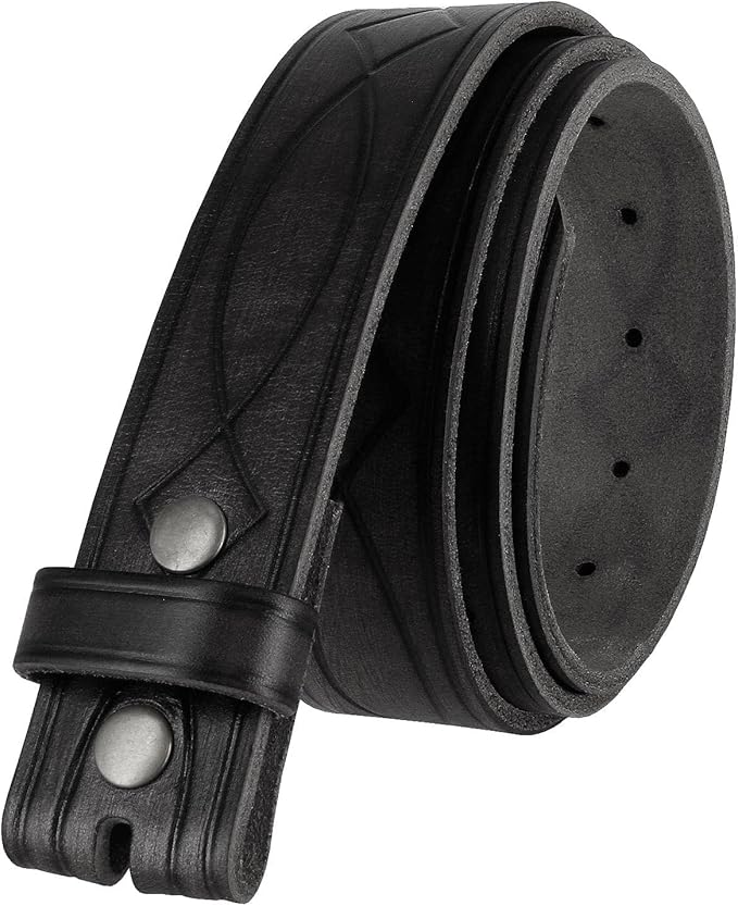 Genuine Full Grain Western Engraved Tooled Leather Strap or Belt 1-1/2" Wide
