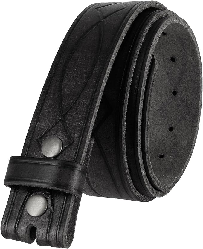 Genuine Full Grain Western Engraved Tooled Leather Strap or Belt 1-1/2" Wide