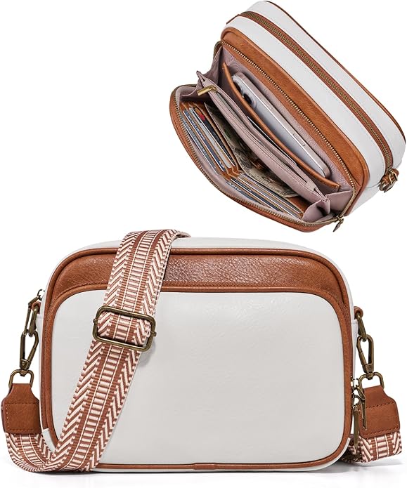 Crossbody Bags with Built-in Wallet, Anti-Theft Travel Purse with Card Slots, Trendy Vegan Shoulder Bag for Women Men