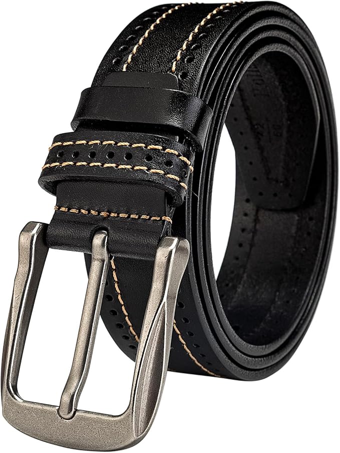 Luxury Full Grain Genuine Leather Belt Men Gift, 1.5" Wide Vintage Real Leather Western Cowboy Men's Belts