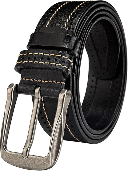 Luxury Full Grain Genuine Leather Belt Men Gift, 1.5" Wide Vintage Real Leather Western Cowboy Men's Belts