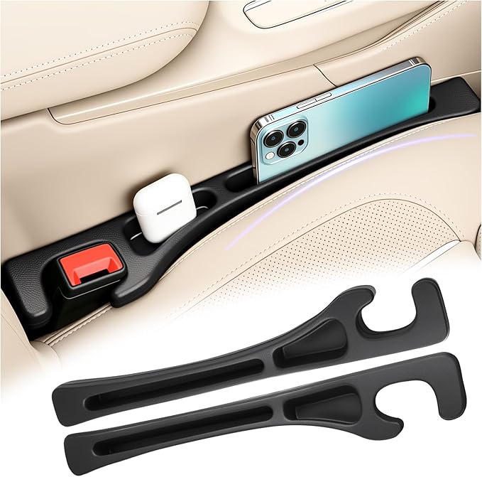 2026 New Car Seat Gap Filler Organizer & Non-Slip Car Coasters for Cup Holders Set,Multifunctional Cars Gap Filler with Phone Holder,Universal No Drop Seat Guard for Cars