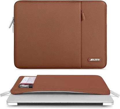 MOSISO Laptop Case 13 inch, Laptop Sleeve Compatible with MacBook Neo/Air/Pro 13 inch with A18/M5/M4/M3/M2/M1 Chip 2026-2016, Polyester Vertical Computer Sleeve Bag with Pocket, Caramel Brown