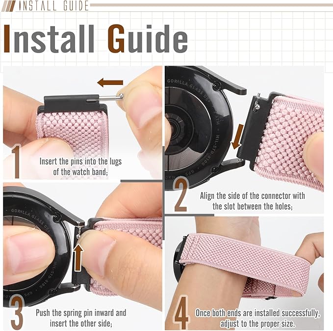 24mm Quick Release Elastic Watch Bands Compatible with Garmin Venu X1/Suunto 9/9 Baro/9 Titanium/D5/7/TicWatch Altas/Pro 5/Pro 5 Enduro/COROS Nomad/iTouch AIR 4 41mm 46mm/AIR 3 44mm/G-shock ga2100