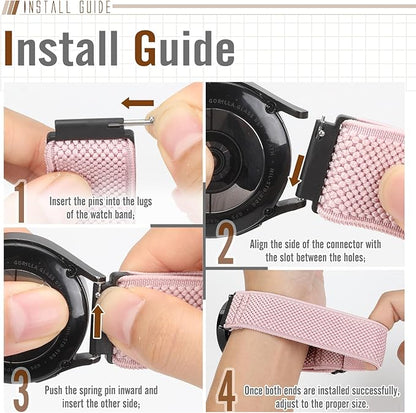 Runostrich 22mm Quick Release Elastic Band Compatible with Samsung Galaxy Watch 3 45mm/Garmin Venu 4 45mm/3 45mm/Venu 2/Vivoactive 4/Forerunner 570(47mm)/255/265/Amazfit Helio/Bip 6/5/Balance 2