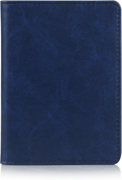 EpicGadget RFID Blocking Premium Leather Passport Holder Travel Wallet Cover Case (Navy Blue)