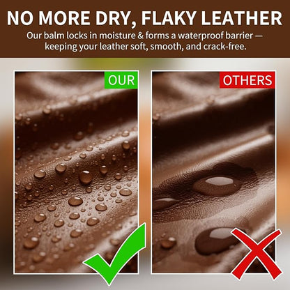 Leather Recoloring Balm with 100ml Mink Oil, Medium Brown Leather Repair Kit and Scratch Remover for Furniture, Car Seats, Sofas, Dye & Restorer for Couches, Vinyl, PU, Faux
