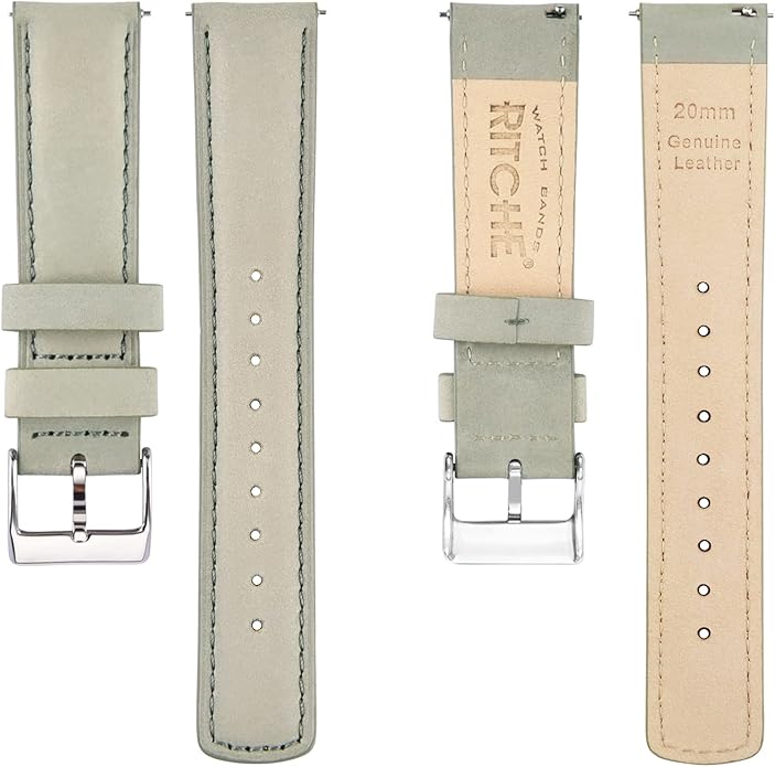 Ritche Christmas Gift Quick Release Leather Watch Bands Genuine Watch Straps for Men Women Top Grain Leather Watch Strap, White Elephant Gifts, Stocking Stuffers for Men, Father's Day gifts