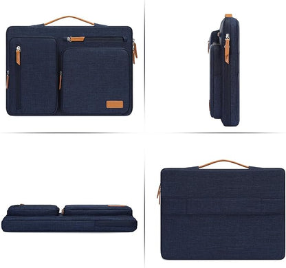 MOSISO 360 Protective Laptop Case 15 inch, 15 inch Laptop Sleeve Compatible with MacBook Air M4 M3 M2 2025 2024 2023, Dell XPS Plus, Side Open Carrying Case with 4 Zipper Pockets&Handle, Navy Blue