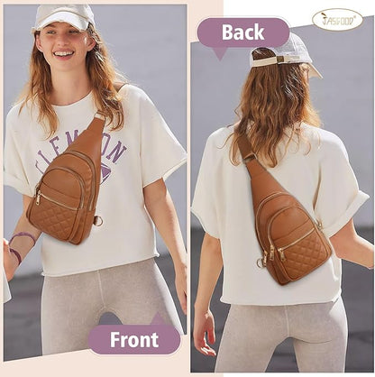 Sling Bag for Women Crossbody Leather Fanny Packs Chest Bag Fashion Sling Backpack Travel JASGOOD