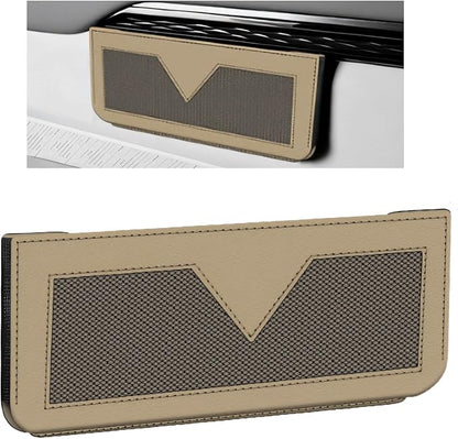 Car Sunglasses Case, PU Leather Pocket Self-Adhesive Storage Pouch for Vehicle Door Window Console, Multifunctional Vehicle Interior Organizer for Glasses Phones Wallets Keys (Beige)