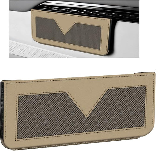 Car Sunglasses Case, PU Leather Pocket Self-Adhesive Storage Pouch for Vehicle Door Window Console, Multifunctional Vehicle Interior Organizer for Glasses Phones Wallets Keys (Beige)