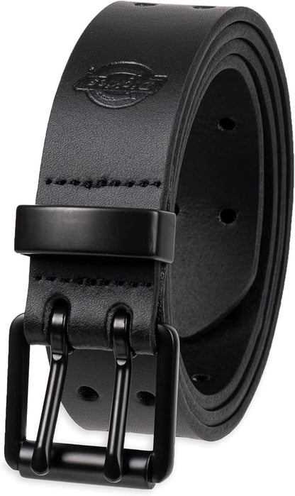 Dickies Men's Double Prong Leather Work Belt – Fully Adjustable, Regular & Big and Tall Sizes