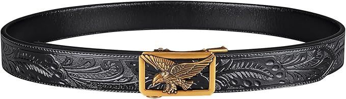 Dubulle Men's Ratchet Belt Gold/Black/Red/Green/Blue/White Automatic Buckle Business Casual Belt Gift - Adjustable Fit