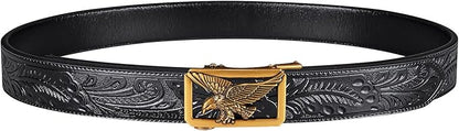 Dubulle Men's Ratchet Belt Gold/Black/Red/Green/Blue/White Automatic Buckle Business Casual Belt Gift - Adjustable Fit