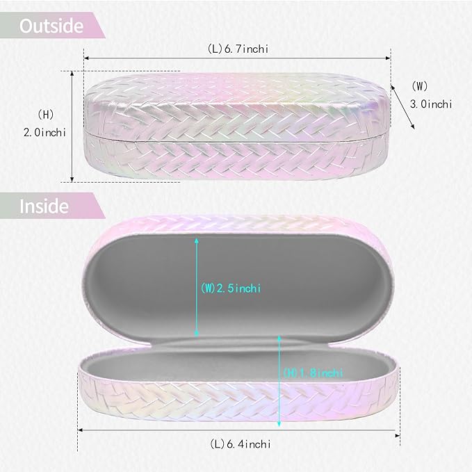Hard Shell Leather Sunglasses Case,4 PACK Large Eyeglasses Case for Women Men