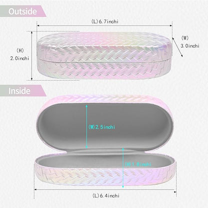 Hard Shell Leather Sunglasses Case,4 PACK Large Eyeglasses Case for Women Men