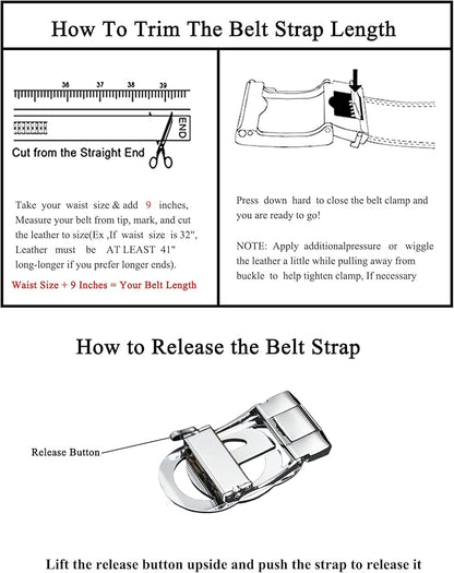 Men's Ratchet Belt Leather Belt Adjustable for Men Gift 1 3/8-Cut for Perfect Fit
