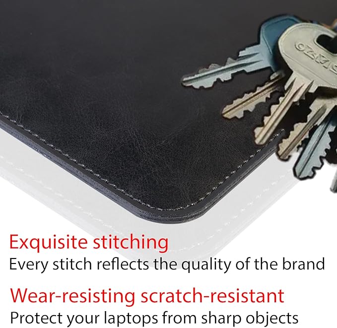 Leather Laptop Sleeve 13 Inch Compatible with MacBook Neo 13" 2026 & MacBook Air/Pro 13" (M5/M4/M3/M2/M1, 2025-2018), Magnetic Buckle Closure Protective Case Cover,Black