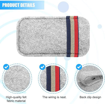 Car Visor Sunglasses Bag, Soft Felt Vehicle Sun Visor Storage Organizer for Card Pen Invoice, Scratch-Resistant Auto Interior Eyeglasses Holder Bag, Universal for Vehicles (Light Gray)