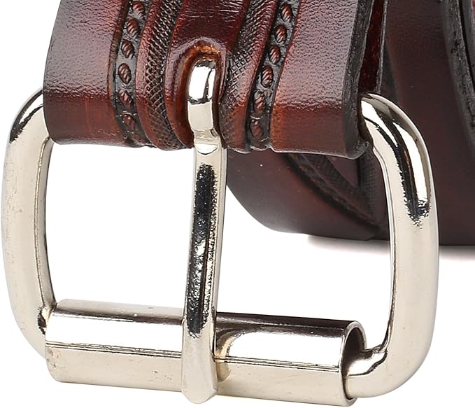 F&L CLASSIC Men's full Grain Vintage Distressed leather Belt,easy to change Roller buckle,1.5" Wide,USA,