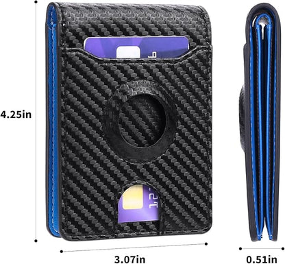 RFID Blocking Bifold Wallet for Men Minimalist Front Pocket Wallets Credit Card Holder with 5 Card Slots, ID Window