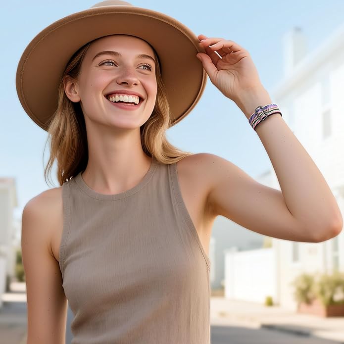 DaQin 3 Pack Nylon Watch Bands Compatible with 16mm 18mm 20mm 22mm Quick Release Watch Band, Adjustable Soft Stretchy Solo Loop Strap Elastic Braided Relacement Wristband for Men Women