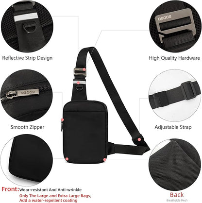 OSOCE Small Sling Bag for Men and Women with RFID Pocket, Anti Theft Crossbody Chest Bag Casual Travel Bag for Hiking