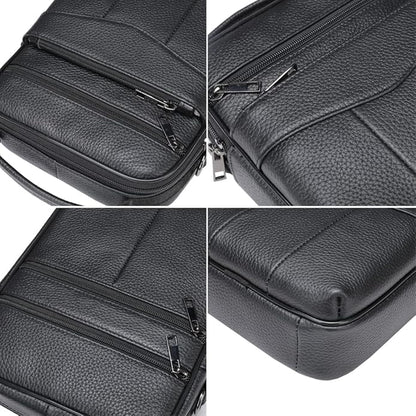 Hebetag Small Leather Sling Shoulder Bag Messenger Pack for Men Women Outdoor Travel Business