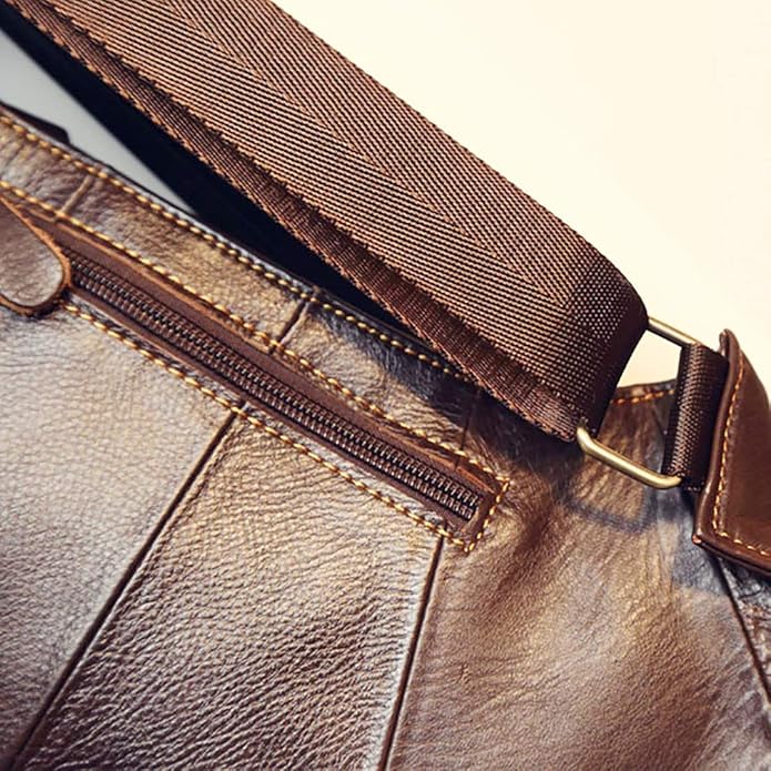 KPYWZER Vintage Leather Sling Bag Backpack for Men Crossbody Shoulder Chest DayPack Backpacks