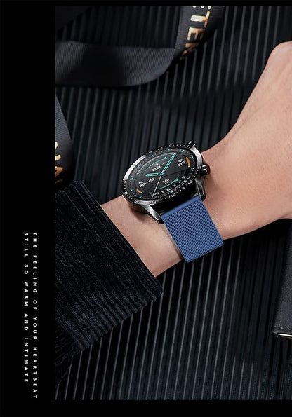 Moran Stainless Steel Mesh Watch Band 20mm Quick Release Blue Replacement Metal Strap 18mm 20mm 22mm Compatible for Samsung Galaxy Watch 6 Band Classic 43mm 47mm 40mm 44mm (Blue, 20mm)