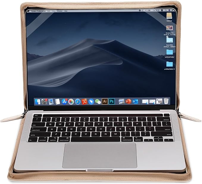 MOSISO Laptop Sleeve Case Compatible with MacBook Air 13 inch M4 A3240 M3 A3113 M2 A2681 M1 A2337 A2179 A1932 2025-2018/Pro 13 inch M2 M1 2025-2016, PU Leather Vintage Portfolio Cover, Ivory White