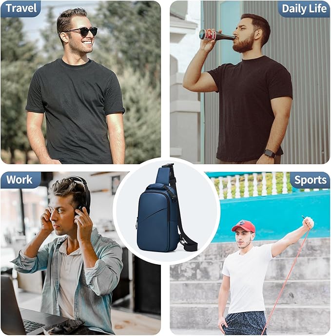 Messenger bag for Men,Small Sling Crossbody Backpack Shoulder Bag for Men Women,canvas Strap Backpack Sling Bag