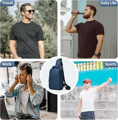Messenger bag for Men,Small Sling Crossbody Backpack Shoulder Bag for Men Women,canvas Strap Backpack Sling Bag