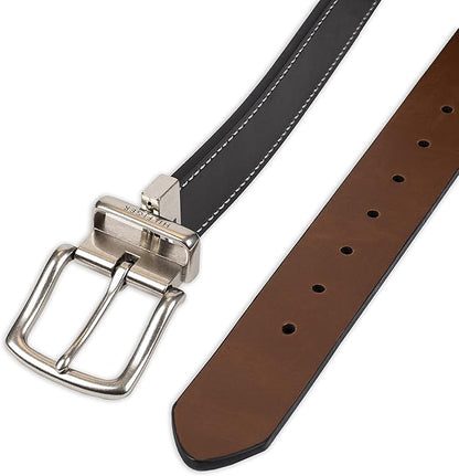 Tommy Hilfiger Men's Reversible Leather Belt, 2‑in‑1 Design for Dress Or Casual Wear